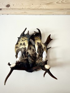 Kinkiet z łopat daniela na 2 żarówki