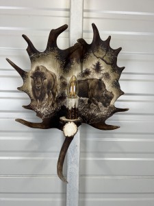 Kinkiet z łopat daniela - Grawer Bizon